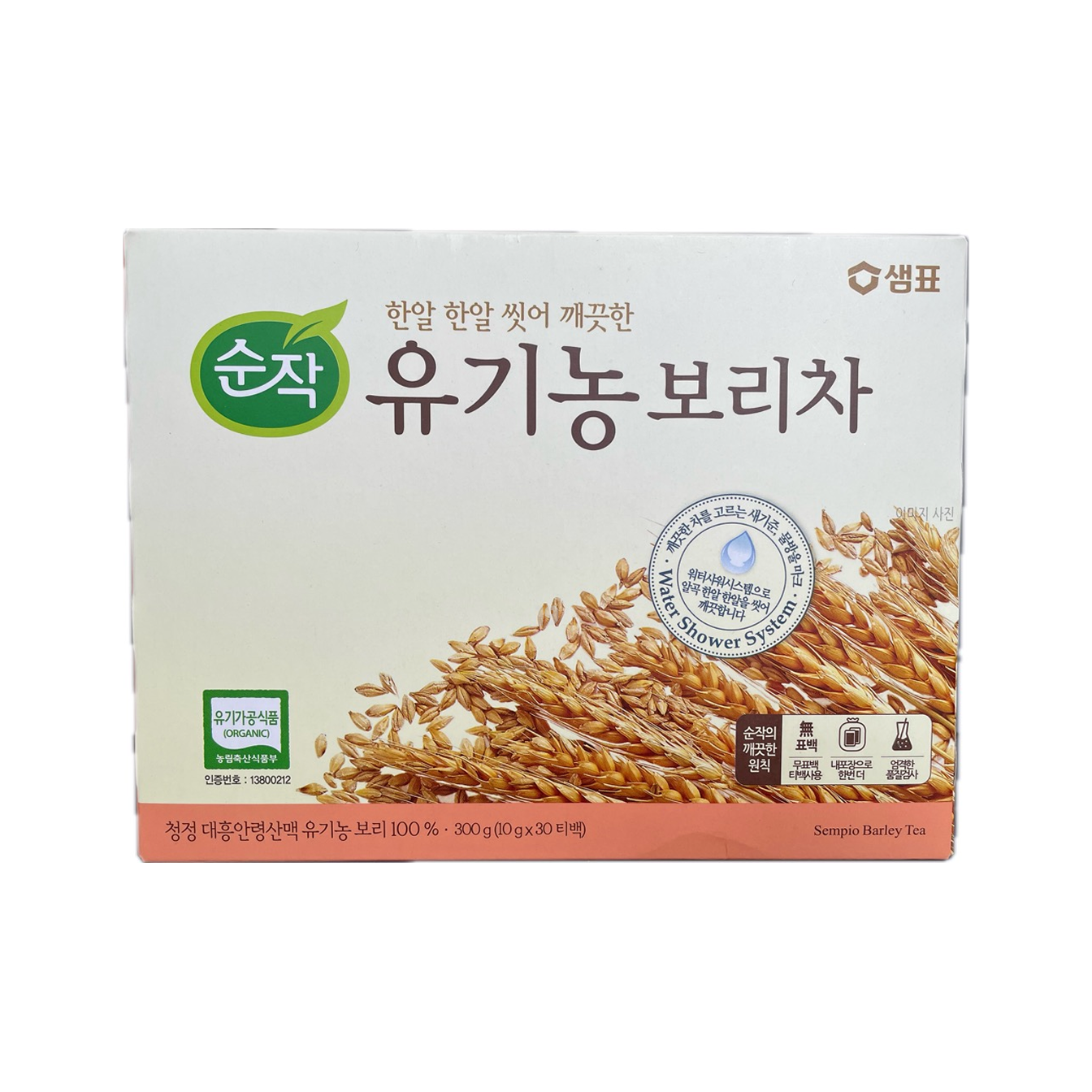 Sempio有机大麦茶 (30包/盒) Sempio Organic Barley Tea 300G(30T)(샘표 순작 유기농 보리차 300G(30T))