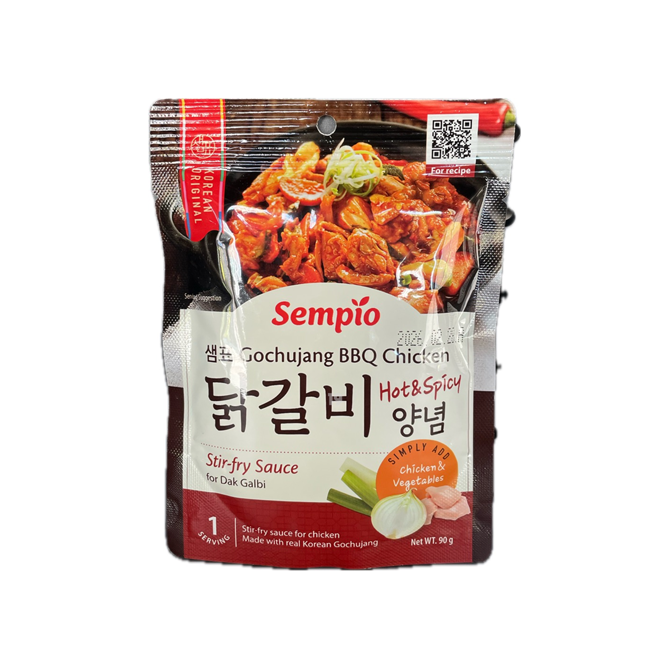 韩国香辣炒鸡酱(袋装) 90G Sempio Spicy Stir-fry Chicken Sauce 90G(샘표 닭갈비양념 90G)