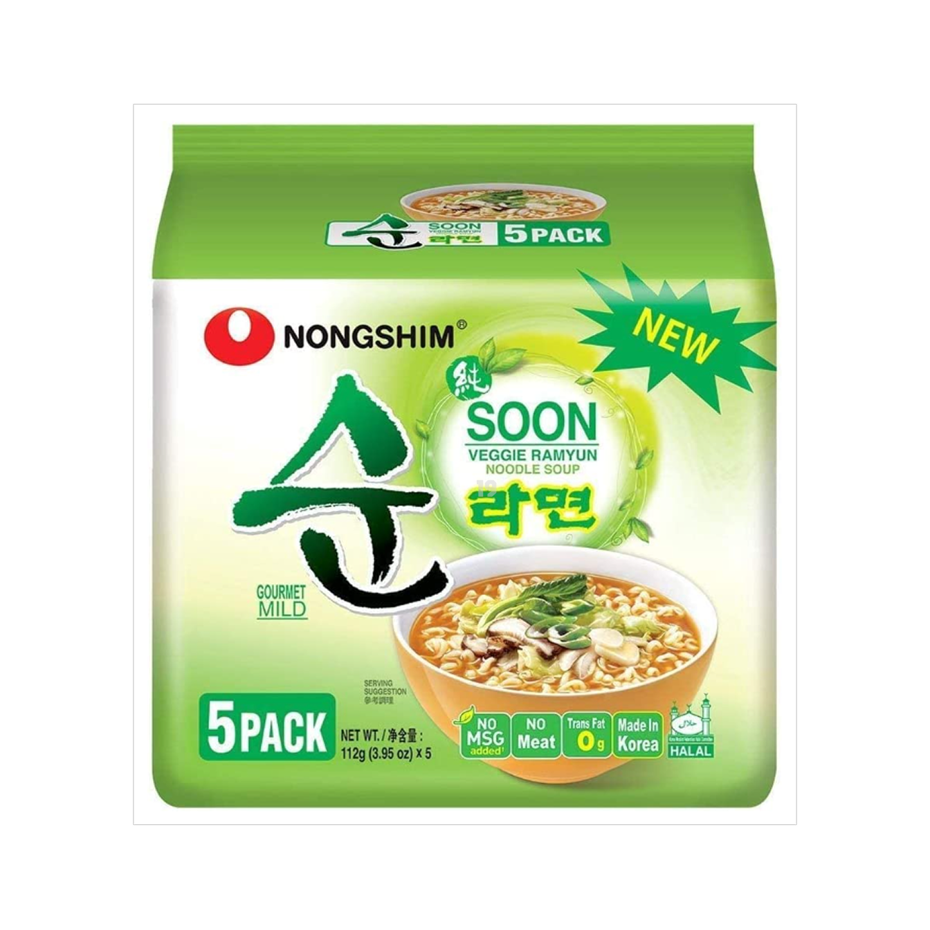 韩国 农心 蔬菜拉面 Nongshim Soon Veggie Ramyun 농심 순라면